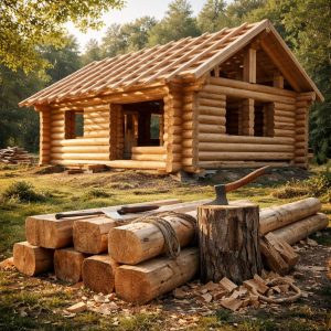 сруб из лафета