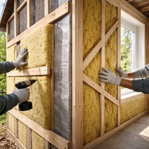 перекрестное утепление изнутри или снаружи