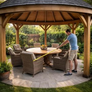 размеры круглой беседки